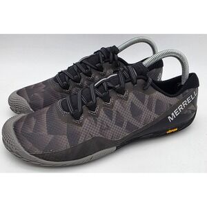 Merrell Black Grey Vibram Vapor Glove 3 Barefoot Trail Running Shoes Size 9
